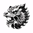 Chinese Foo Dog tattoo design idea