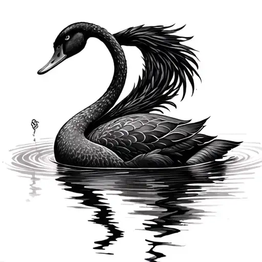 Black Swan tattoo design idea