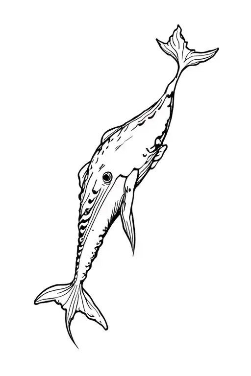 whale in ocean tattoo design idea