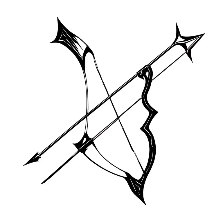 compound bow arrows tattoo design idea