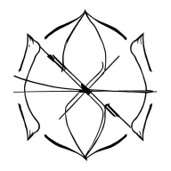 compound bow arrows tattoo design idea