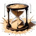 a broken hourglass. the sand is drizzling in a void tattoo design idea