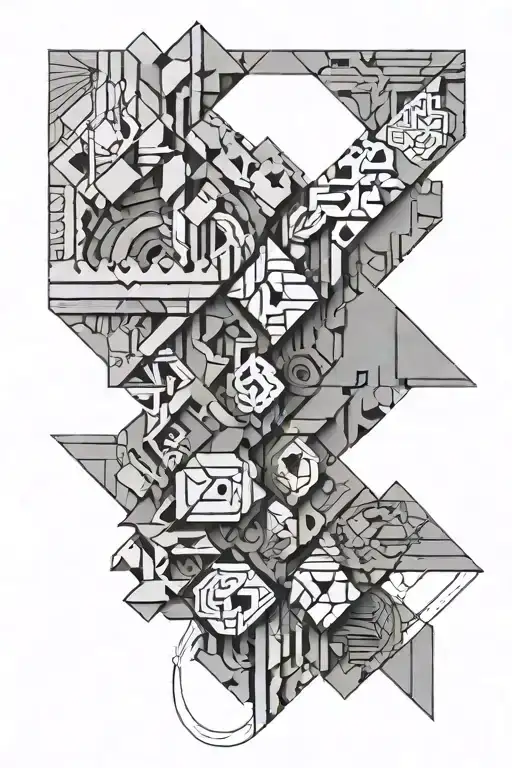 concrete wall broken tattoo design idea