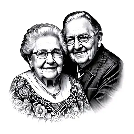 Memorial Grandparents tattoo design idea
