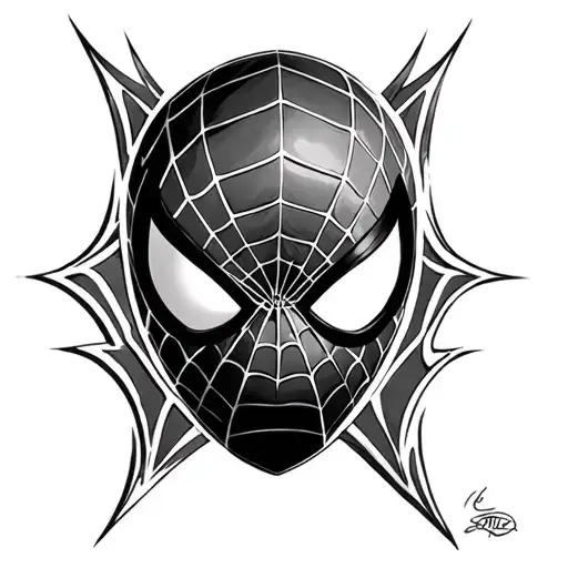 Spiderman Mask tattoo design idea