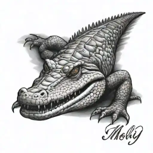 alligator with the name Molly tattoo design idea
