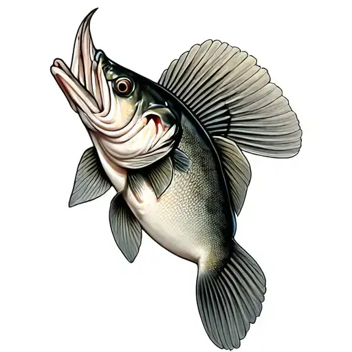 smallmouth bass fish tattoo design idea