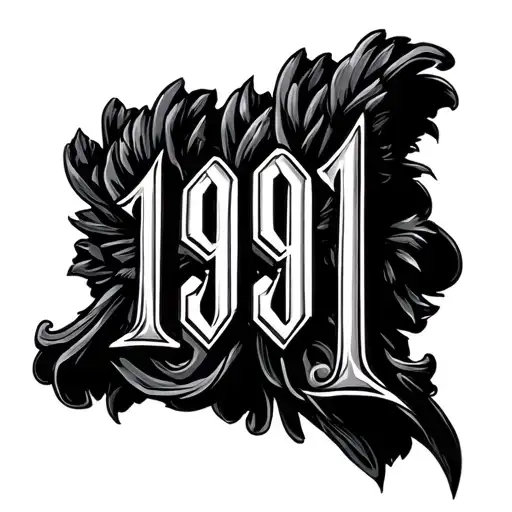 "1991" Roman Numerals tattoo design idea
