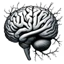 Brain Tumor with neuron  tattoo design idea