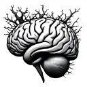 Brain Tumor with neuron  tattoo design idea
