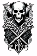grim reaper inspired celtic design tattoo design idea