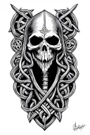 grim reaper inspired celtic design tattoo design idea
