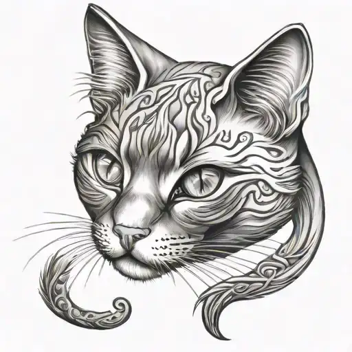 kitty tattoo design idea