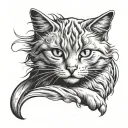 kitty tattoo design idea