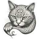 kitty tattoo design idea