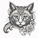kitty tattoo design idea