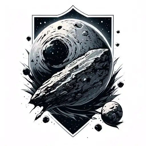 asteroid tattoo design idea