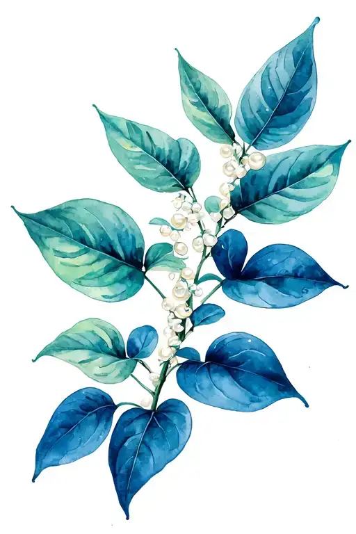 Pothos strings of pearls house plants tattoo design idea