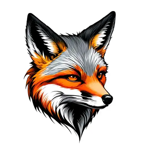 cunning fox tattoo design idea