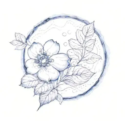 one blueberry  tattoo design idea