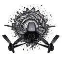 DJI mavic 3 drone flying tattoo design idea