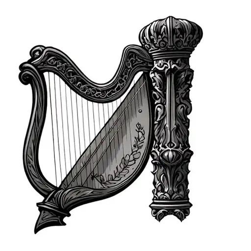 King David's Harp tattoo design idea