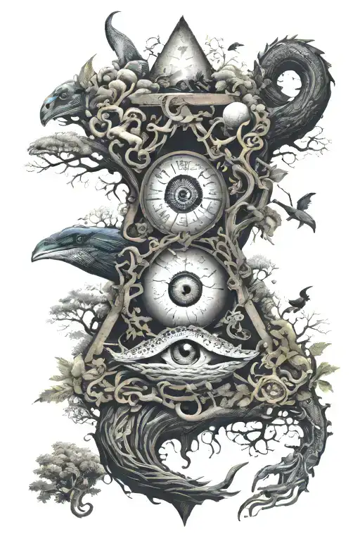 eyeball,pyramid,dragon coil,rose,big tree of life,waterfall,moon,whale,nasty,crow, snakes,earth,mushrooms,marijuana leaf tattoo design idea