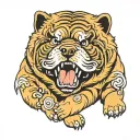 chow chow bite tattoo design idea