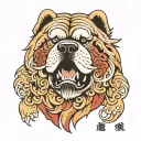chow chow bite tattoo design idea