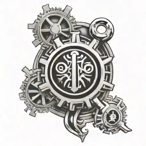 alfa romeo logo with gear shift tattoo design idea