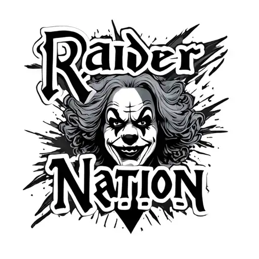 "Raider Nation " Las Vegas raider killer clown tattoo design idea