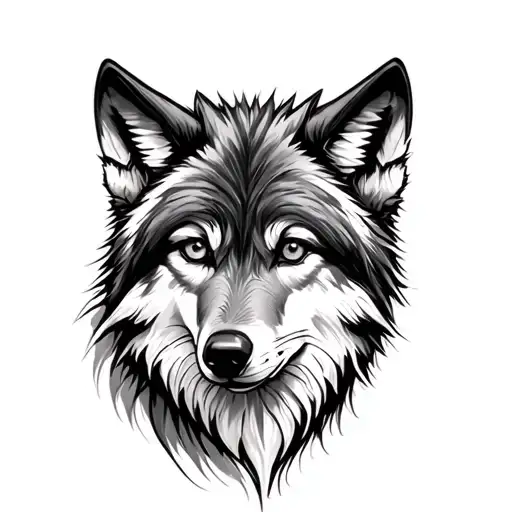 Baby Wolf tattoo design idea