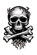 skull and bones tattoo design idea