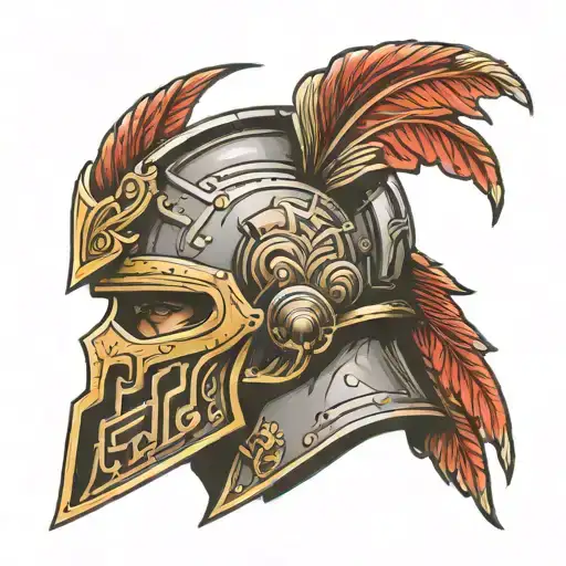  gladiator helment tattoo design idea