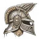  gladiator helment tattoo design idea