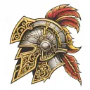  gladiator helment tattoo design idea