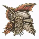  gladiator helment tattoo design idea