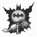 Batman symbol maraca tattoo design idea