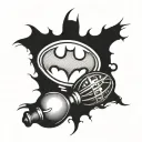 Batman symbol maraca tattoo design idea
