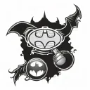 Batman symbol maraca tattoo design idea