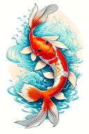 Koi fish small and big tattoo design idea