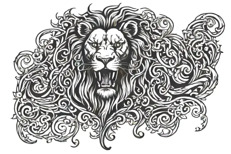 name snehith, lion race tattoo design idea