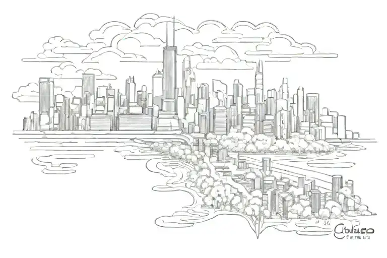 Chicago skyline tattoo tattoo design idea