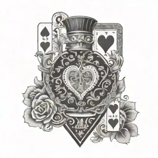 alternative jack of hearts card tattoo design idea