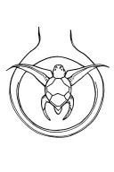manta ray with turtle inside surrounded tattoo design idea