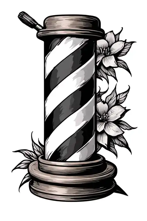 traditional barber pole tattoo design idea