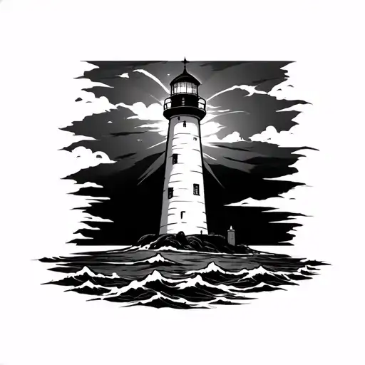 Lighthouse tattoo design idea