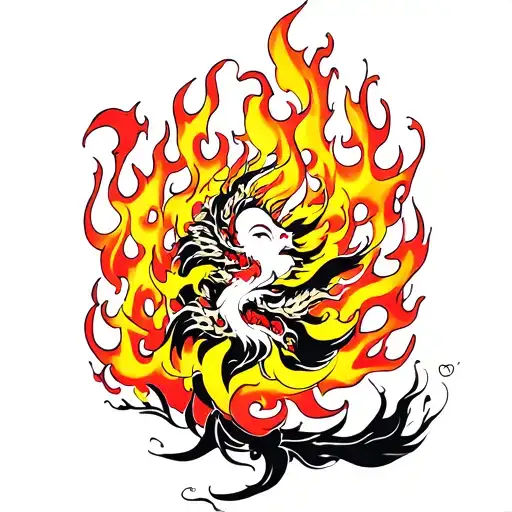 frenzied flame tattoo design idea
