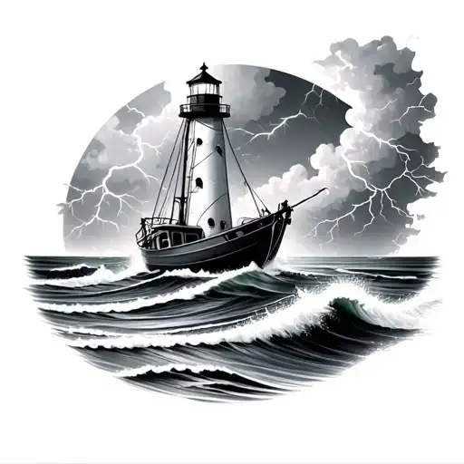 - boat- Lighthouse- Waves- Beach- Thunder storms- Fishing - Surfing tattoo design idea