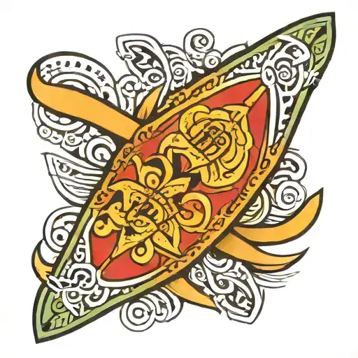 canoe polynesian tattoo design idea